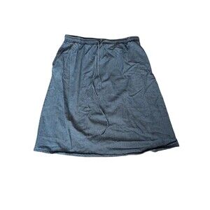 “Vintage PASSION-I Denim A-Line Midi Skirt – Elastic Waist 100% Cotton Blue Jean